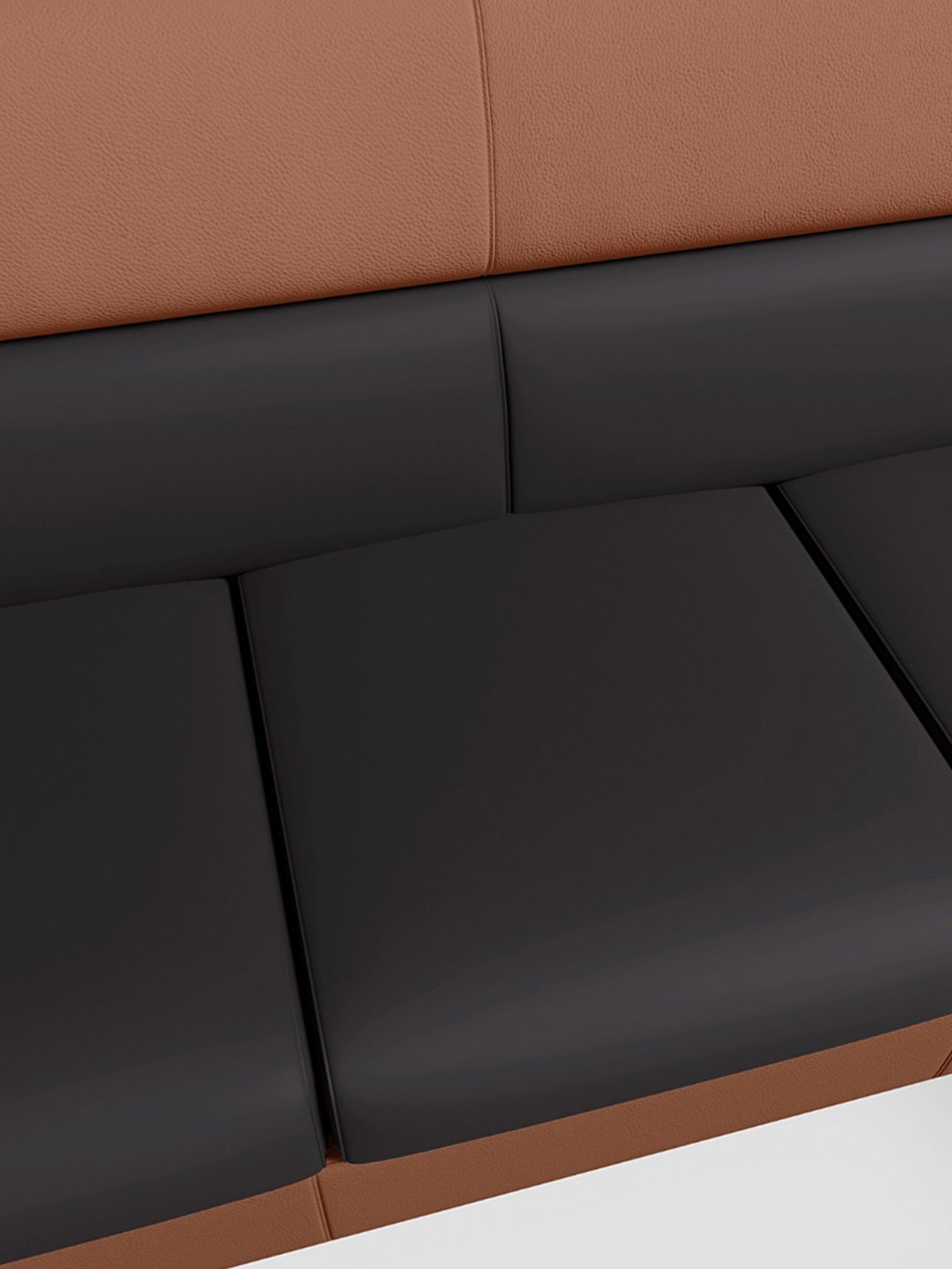 Durian Berry Black Premium Leatherette 2 Seater Sofa