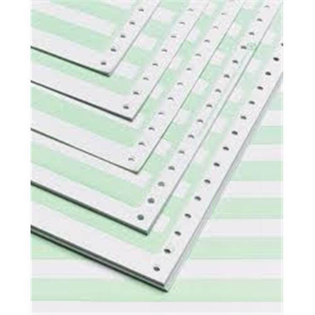 Prime-Kote T30 14.87 x 11 1-Part White With .5 In. Green Bars Highlight No. 15# Bond Computer Forms Papers