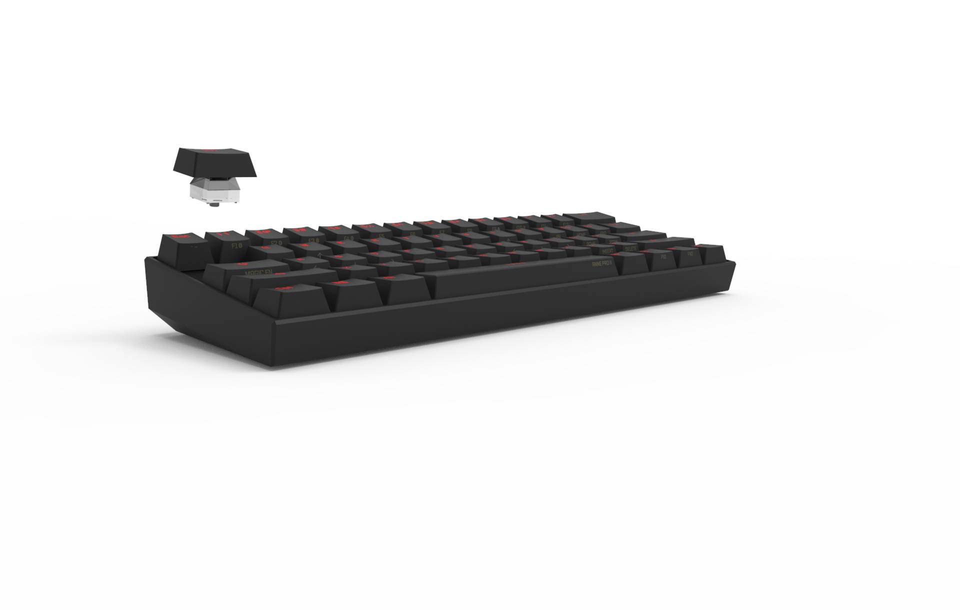 Anne Pro 2 Wired/ Wireless Gaming Mechanical Keyboard 60% RGB Bluetooth 4.0 PBT Key Cap N-Key Roll Over Type-c Red Switch (Black)