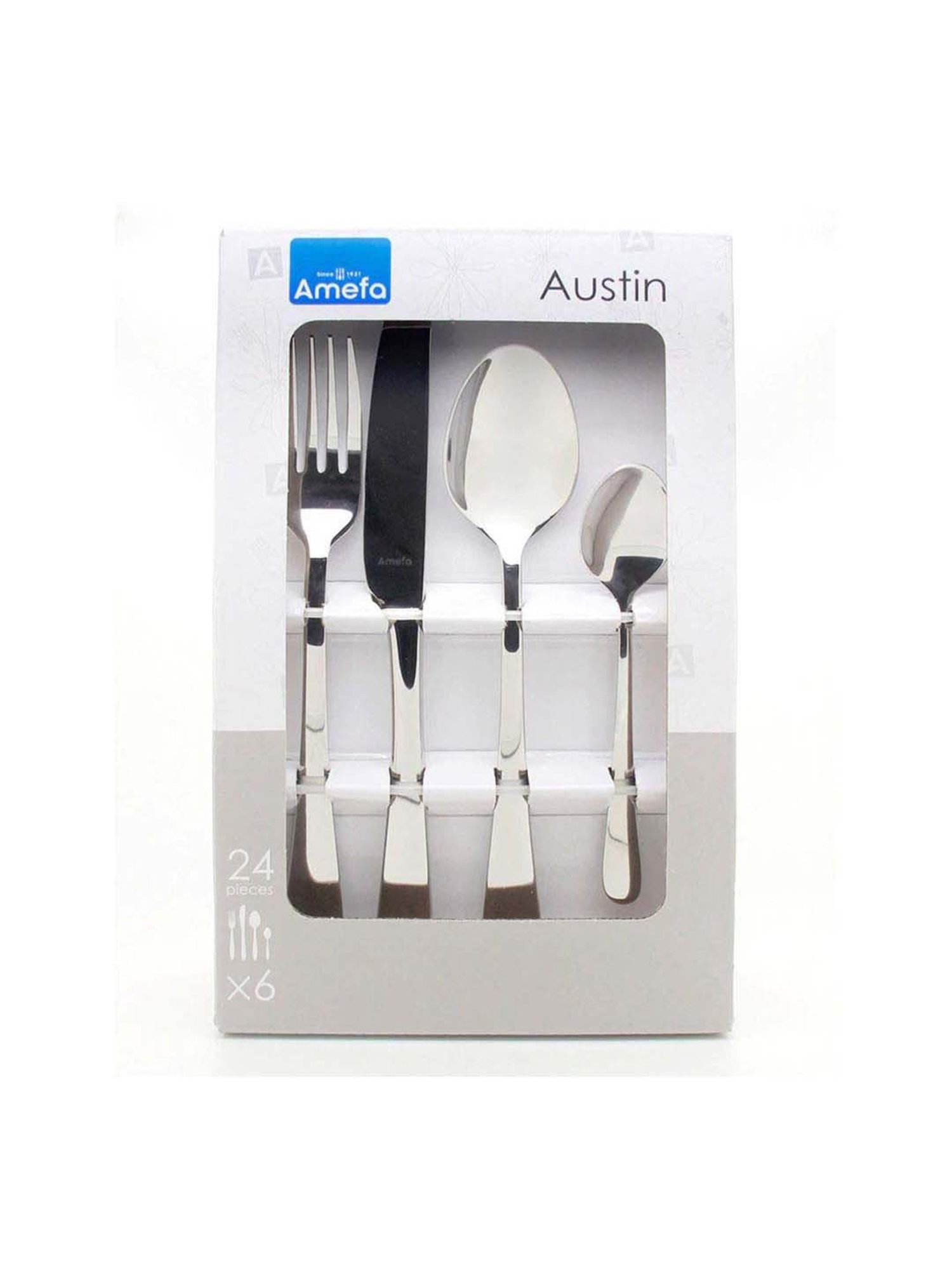 AMEFA Premier Austin Silver Stainless Steel 24 Piece Cutlery Set