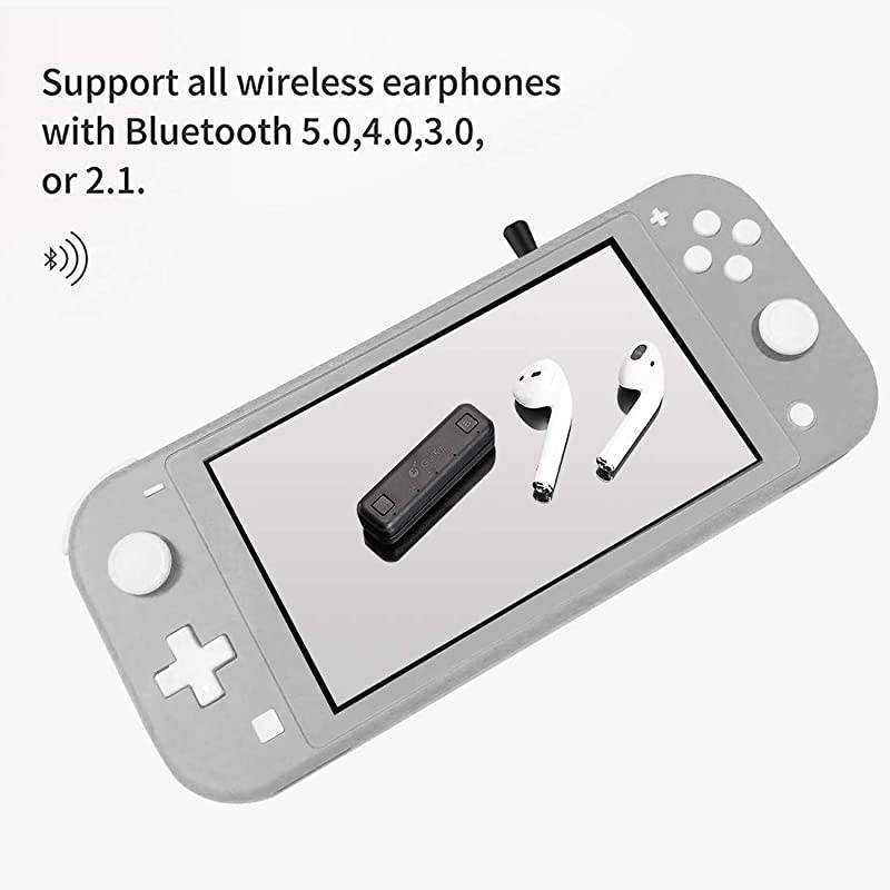 Route Air Pro Bluetooth Adapter for Nintendo Switch amp Lite Dual Stream Bluetooth Wireless Audio Transmitter with aptX LL Support inGame Voice Chat Connect Your AirPods Bluetooth Headphones
