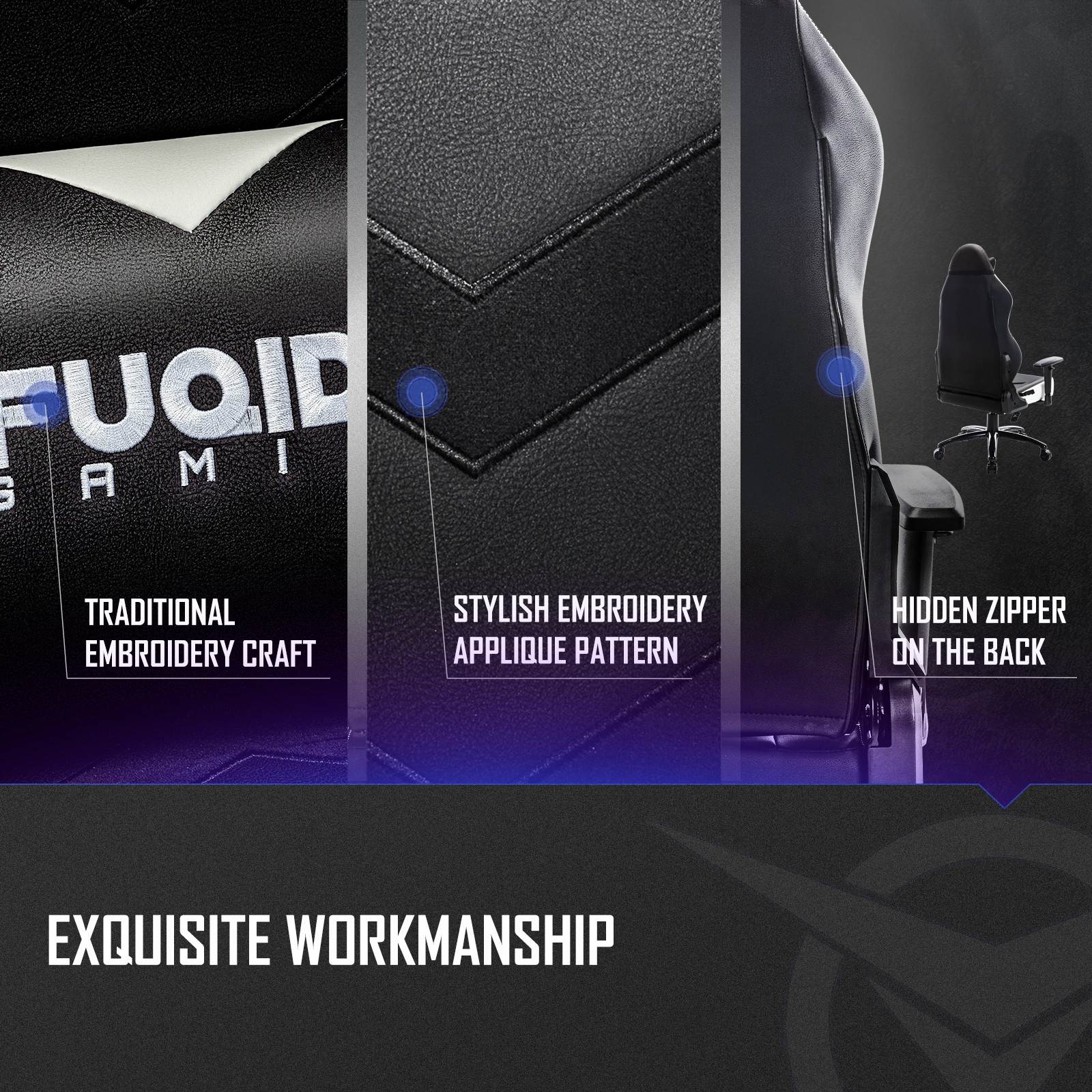 COLAMY Gaming Chair, Big & Tall Computer Chair Fluorescent Racing Style Desk Office Chair Wide Seat Height Adjustment Swivel Task Chair with Headrest and Lumbar Support(Black/Grey/Red/Blue/White/Pink)