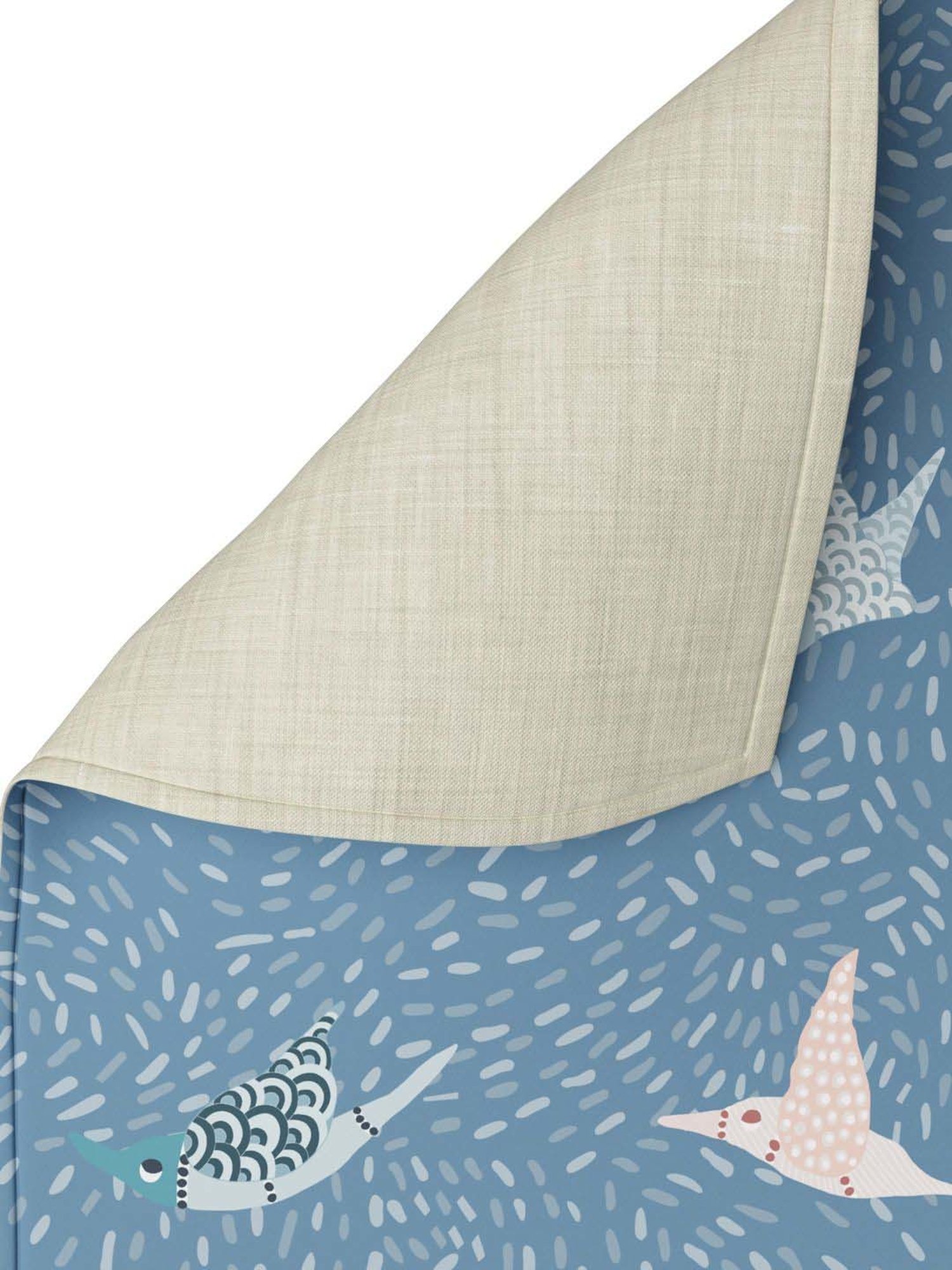 Petal Home Gondi Bird Blue Cotton 300 GSM Table Runner