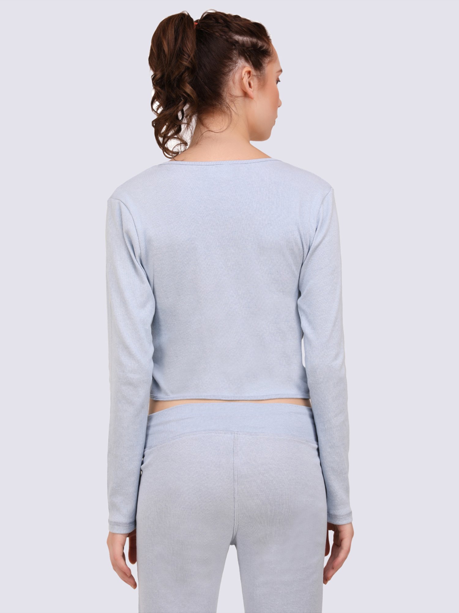 EVERDION Grey Cotton Sports Top