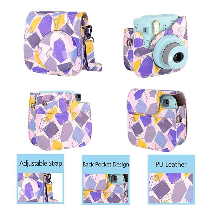 Instax Mini 9 Camera Accessories Bundles Compatible with Fujifilm Instax Mini 9 Mini 8 Mini 8+ Camera with Mini 9 Case,108 Photos Mini Photo Album,etc. (Ice Blue,14 Items)