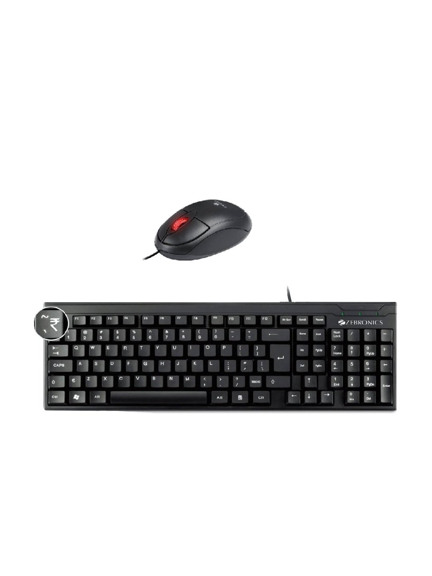 Zebronics Zeb K35 and Zeb Rise Keyboard & Mouse Wired Combo Set (Black)