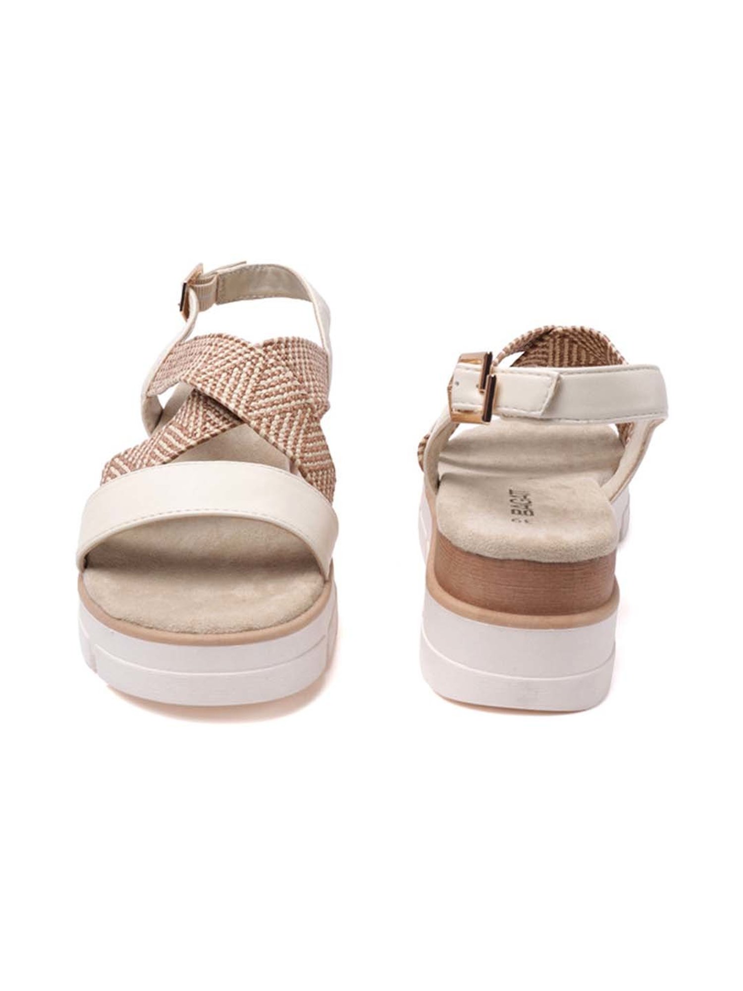 BAGATT Women's Mariella Beige Back Strap Wedges