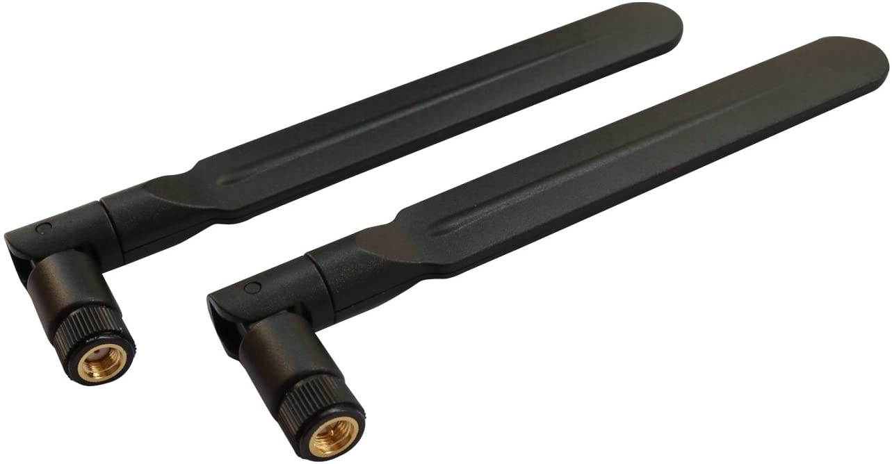 TECHTOO 3G 4G Antenna Wide Band 5dbi 700-2600Mhz Omni Directional GSM WiFi Antenna with SMA Male Connector for CEP Router Access Point Wireless Rang Extender and Other Network Device (2-Pack)