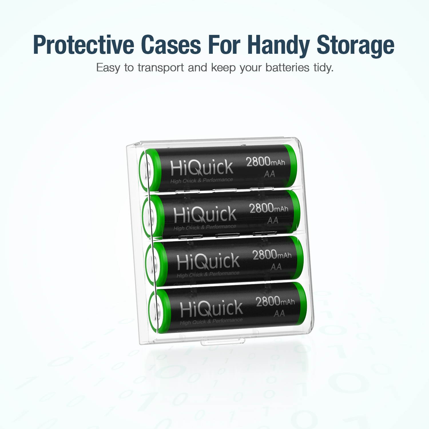 HiQuick 8Pcs 2800mAh AA Rechargeable Batteries High Capacity Performance, Per-Charged 1.2V AA Battery