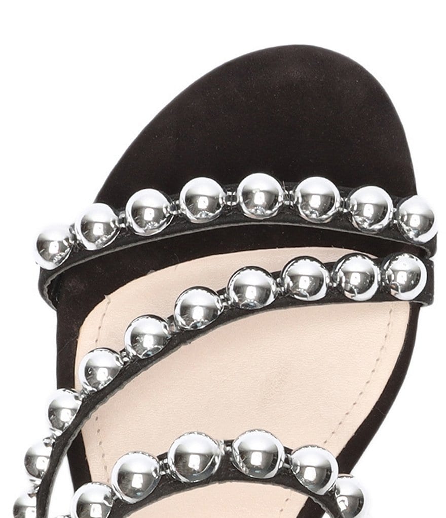 Schutz Aurelia Studded Suede Flat Slide Sandals