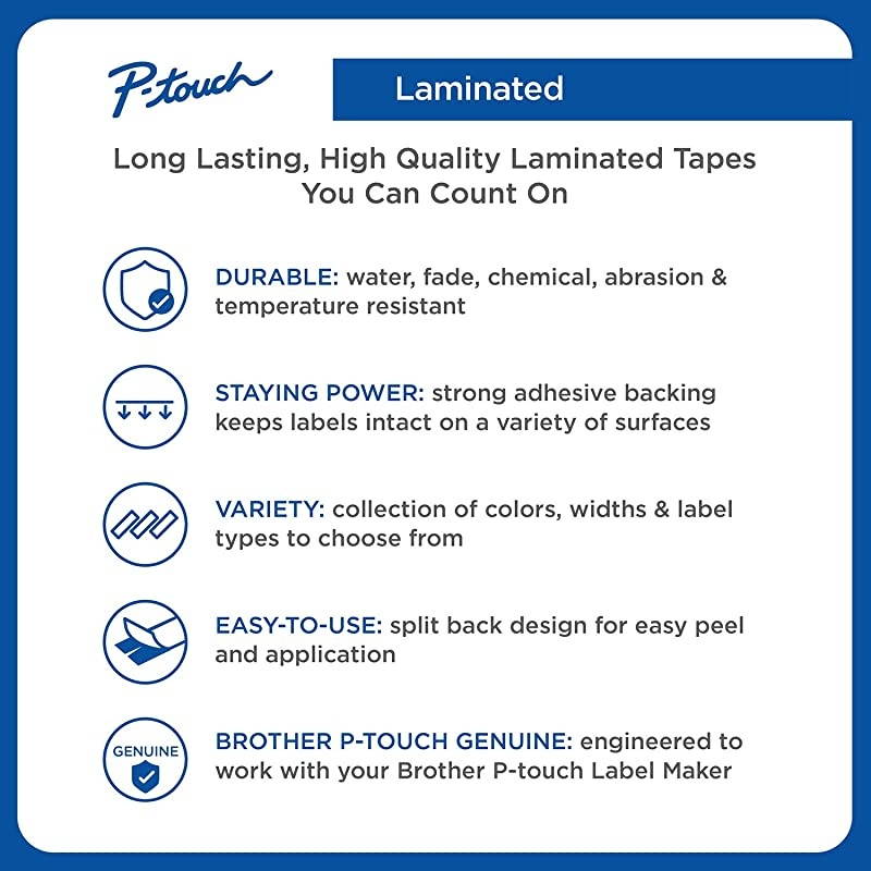 Compatible Label Tape Replacement for Brother Label Maker Tape TZe-251 TZe-151 TZe-451 TZe-651 24mm TZe Tape for P-Touch PT-D600 PT-P700 PTP750W PT2730 ( Clear, White, Yellow, Red, 4-Pack )