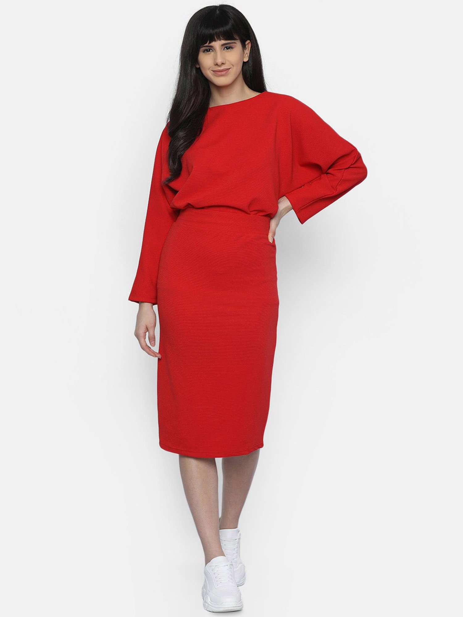 ISU Red Midi Skirt