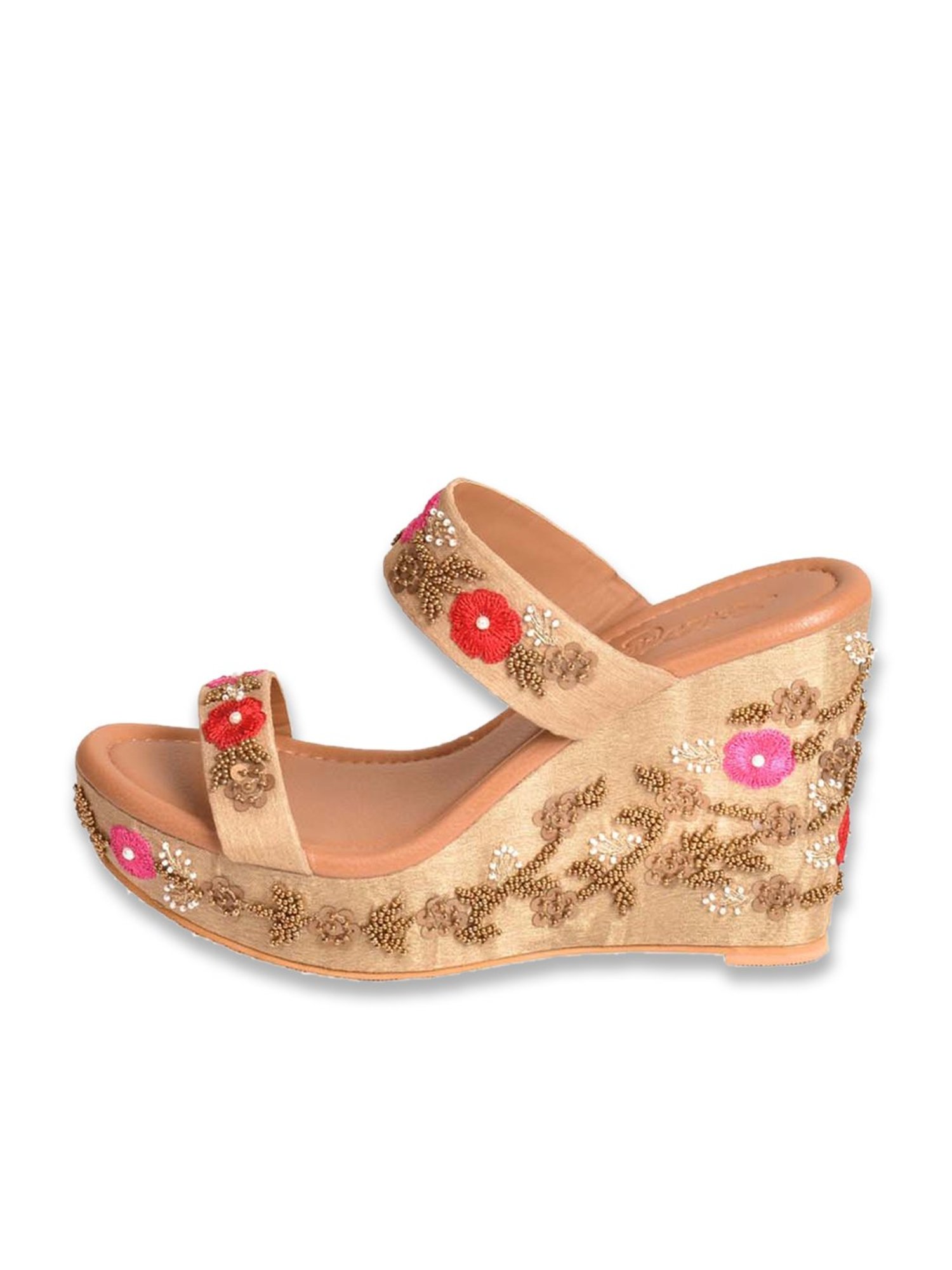 Sole House Women's Nude Ethnic Wedges