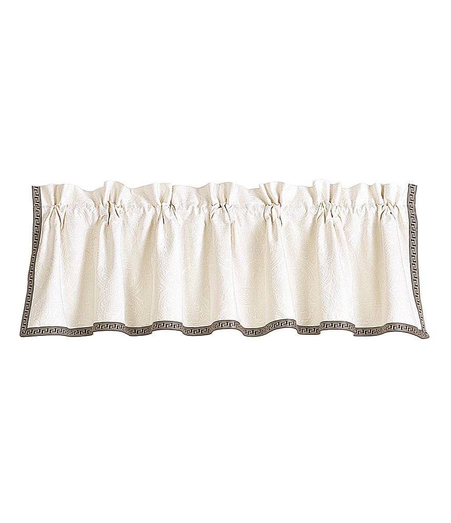 HiEnd Accents Augusta Greek Key-Trimmed Matelasse Valance
