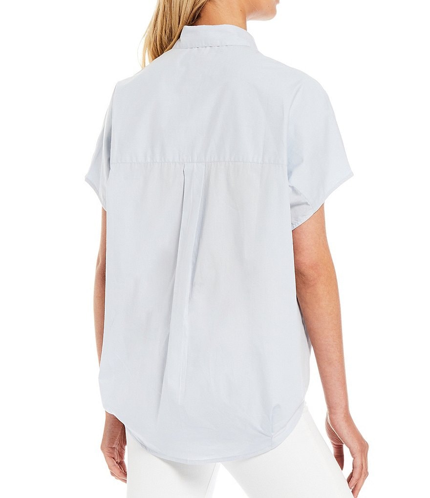 French Connection Cele Rhodes Stand Collar Short Sleeves Top