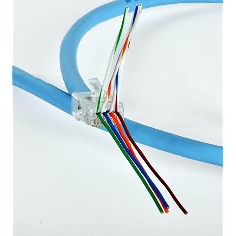 RJ45 Connector(100pcs) for CAT6a CAT6 Cables for Large 23AWG Twisted Pairs Diameter - end Pass Through Ethernet Modular Plug/Clip