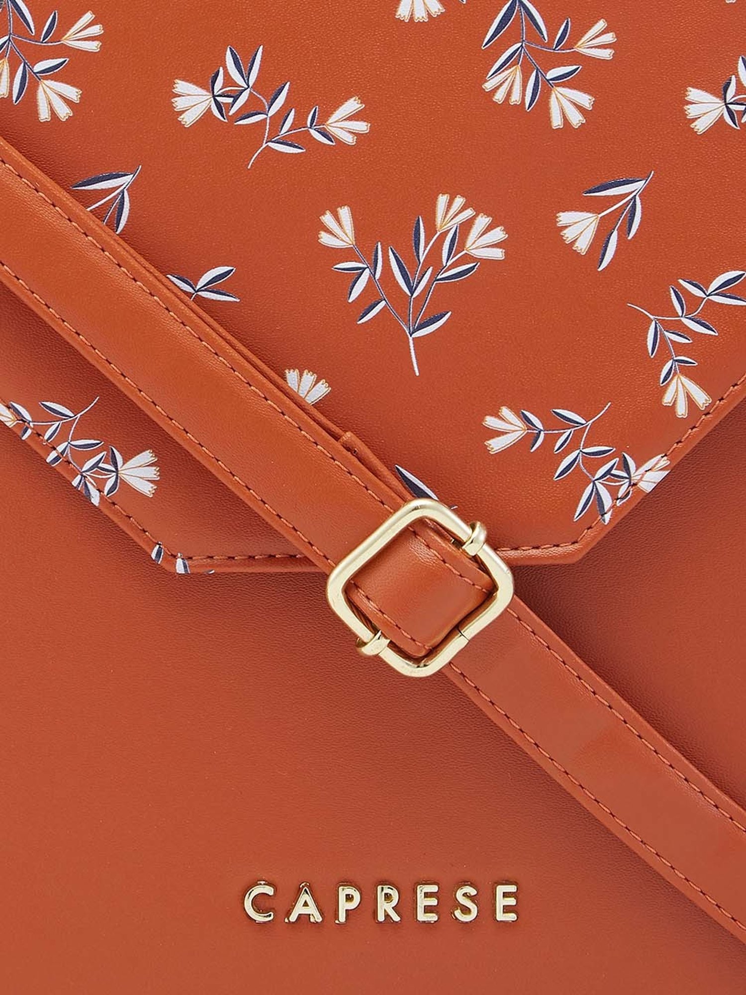 Caprese MERIDA Tan Floral Small Sling Handbag