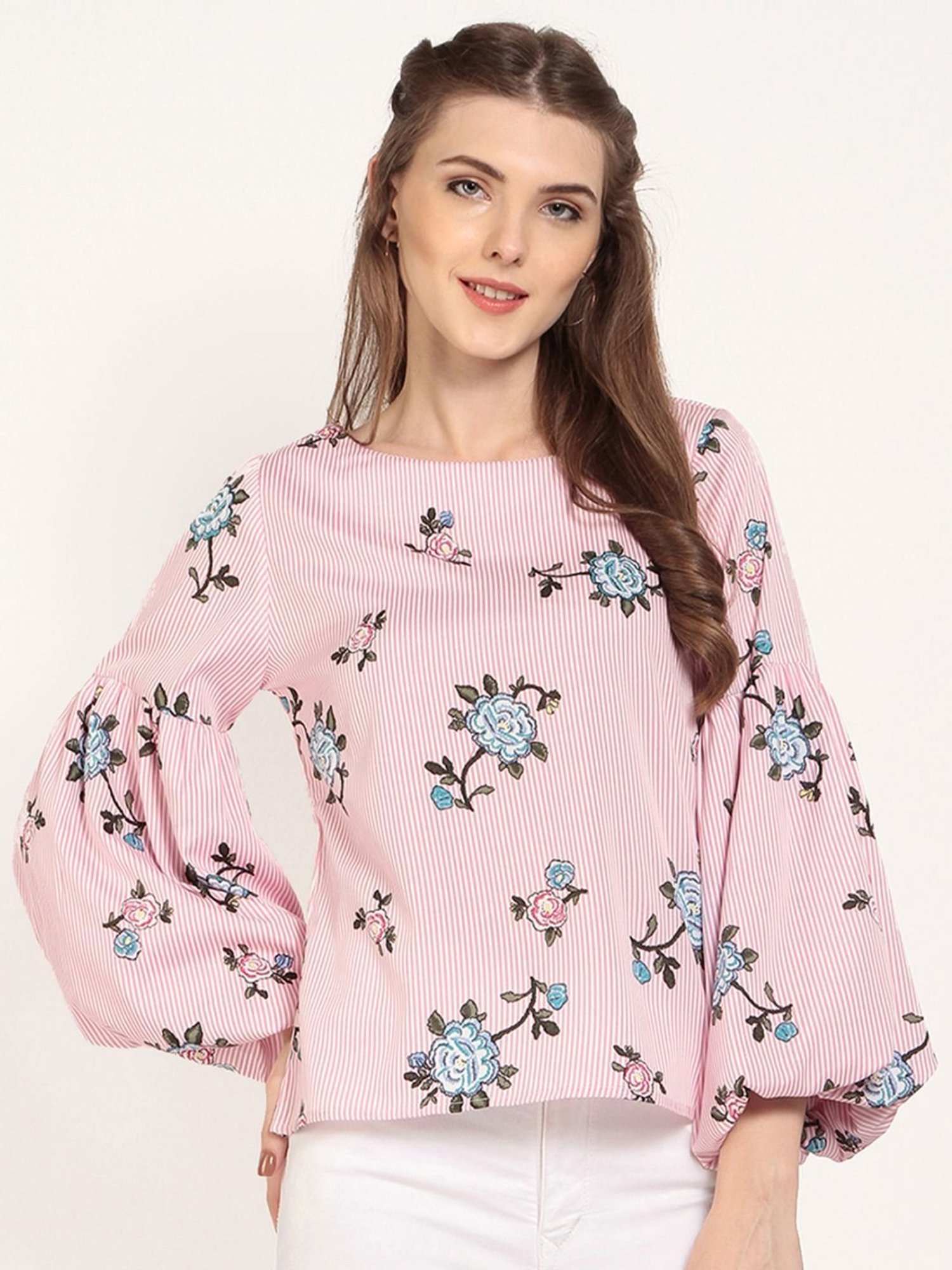 Marie Claire Pink Floral Print Top