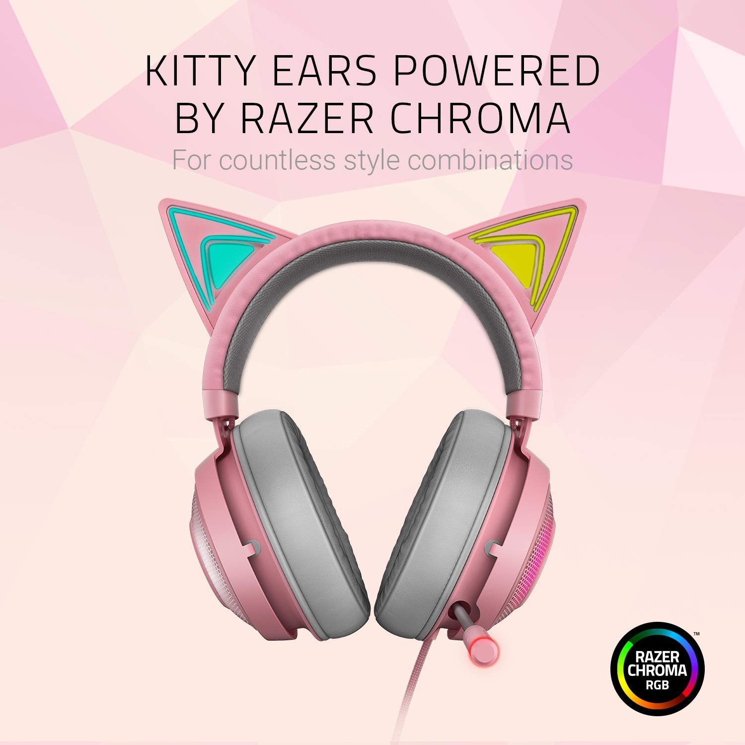 Razer Chroma HelloKitty I SANRIO Pink Exclusive Headphone Bluetooth Wireless Headset with Microphone RGB Light