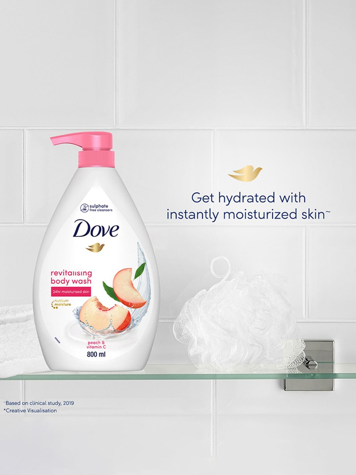 Dove Revitalizing Body Wash with Peach & Vitamin C - 800 ml