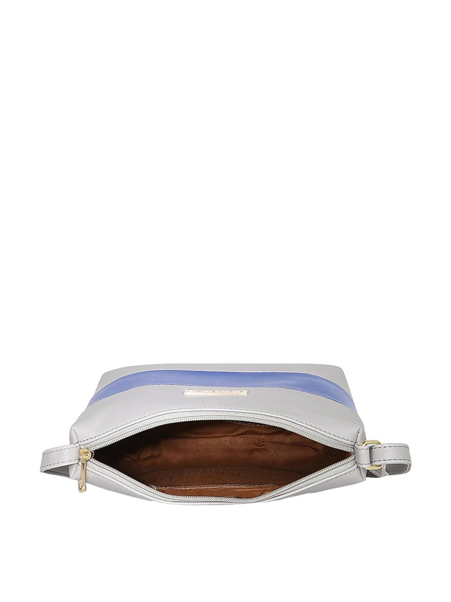 Caprese Corson Grey Faux Leather Color Block Sling Handbag