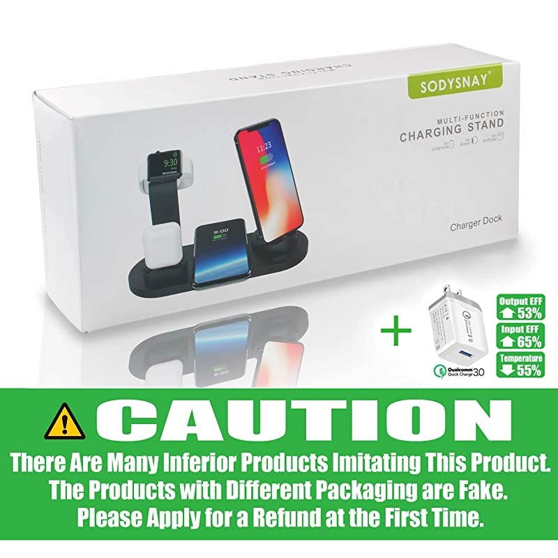 Wireless Charger 3 in 1 Wireless Charging Dock for Apple Watch and Airpods Charging Station for Multiple Devices Qi Fast Wireless Charging Stand Compatible iPhone XXSXRXs Max88 Plus