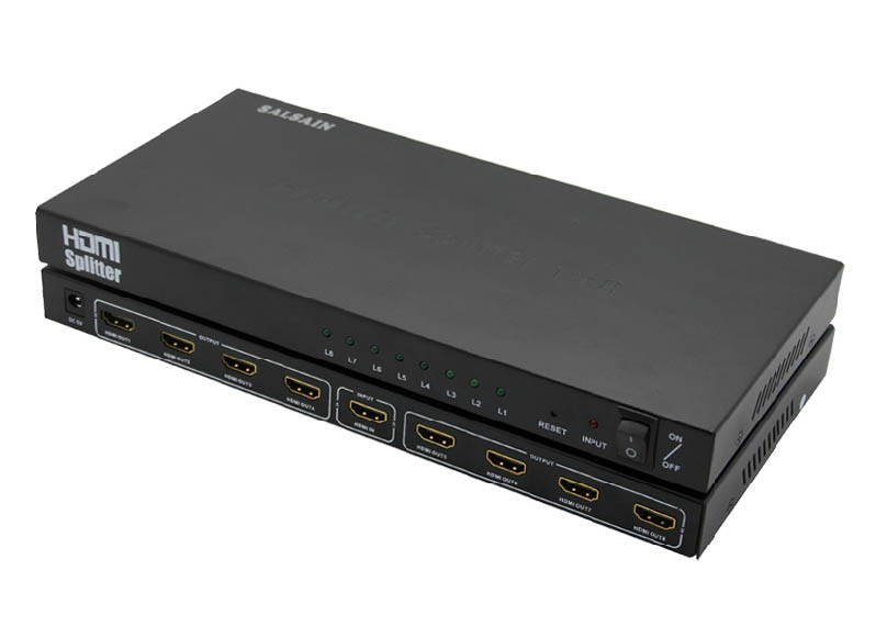 4K 1x8 HDMI Splitter, easyday 1 in 8 Out HDMI Splitter Audio Video Distributor Box Support Full HD 3D & 4K x 2K Compatible for Projector, HDTV, STB, DVD, PS3 Etc