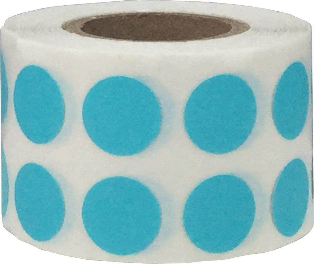 Teal Circle Dot Stickers, 1/2 Inch Round, 1000 Labels on a Roll