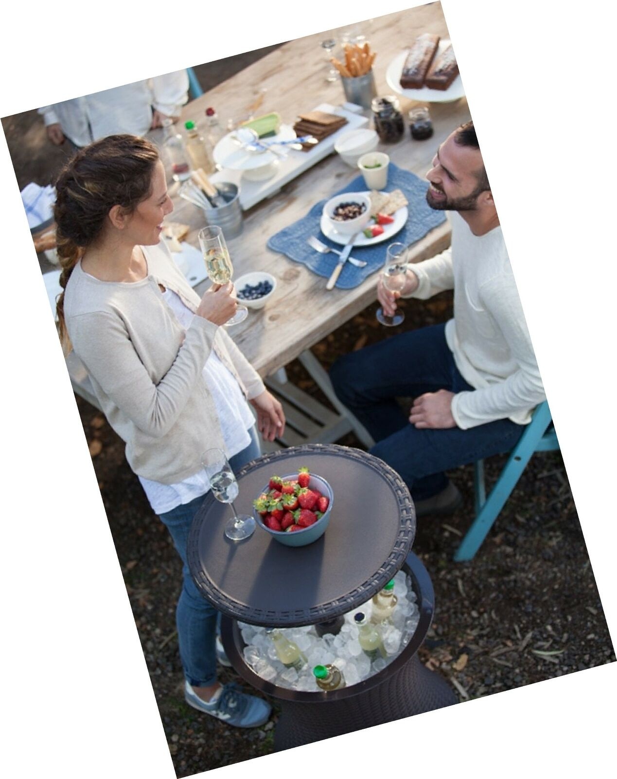 Keter Pacific Cool Bar Outdoor Patio Furniture and Hot Tub Side Table with 7....