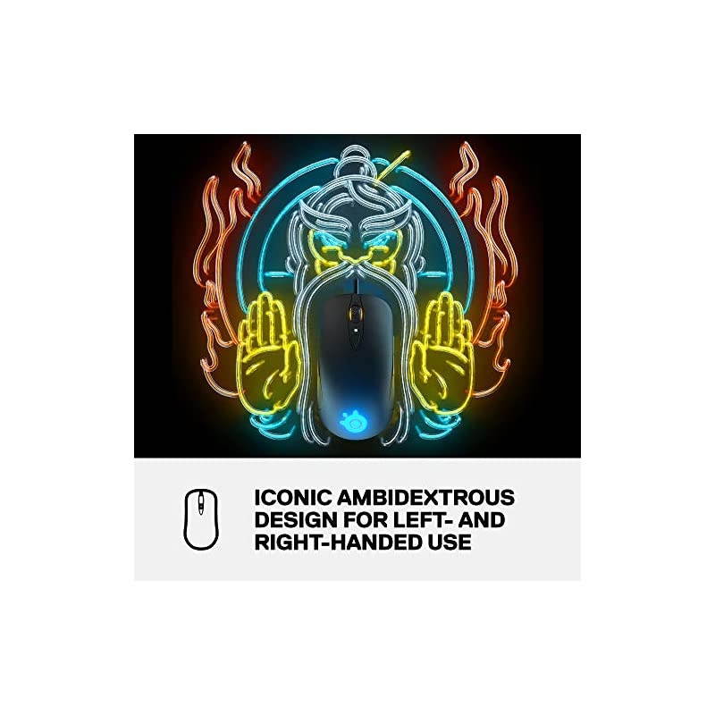 Sensei Ten Gaming Mouse &ndash; 18,000 CPI TrueMove Pro Optical Sensor &ndash; Ambidextrous Design &ndash; 8 Programmable Buttons &ndash; 60M Click Mechanical Switches &ndash; RGB Lighting