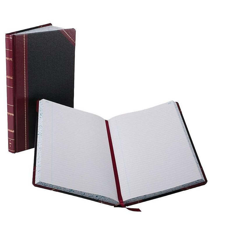 Boorum & Pease Record/Account Book Black/Red Cover 300 Pages 14 1/8 x 8 5/8 9300R