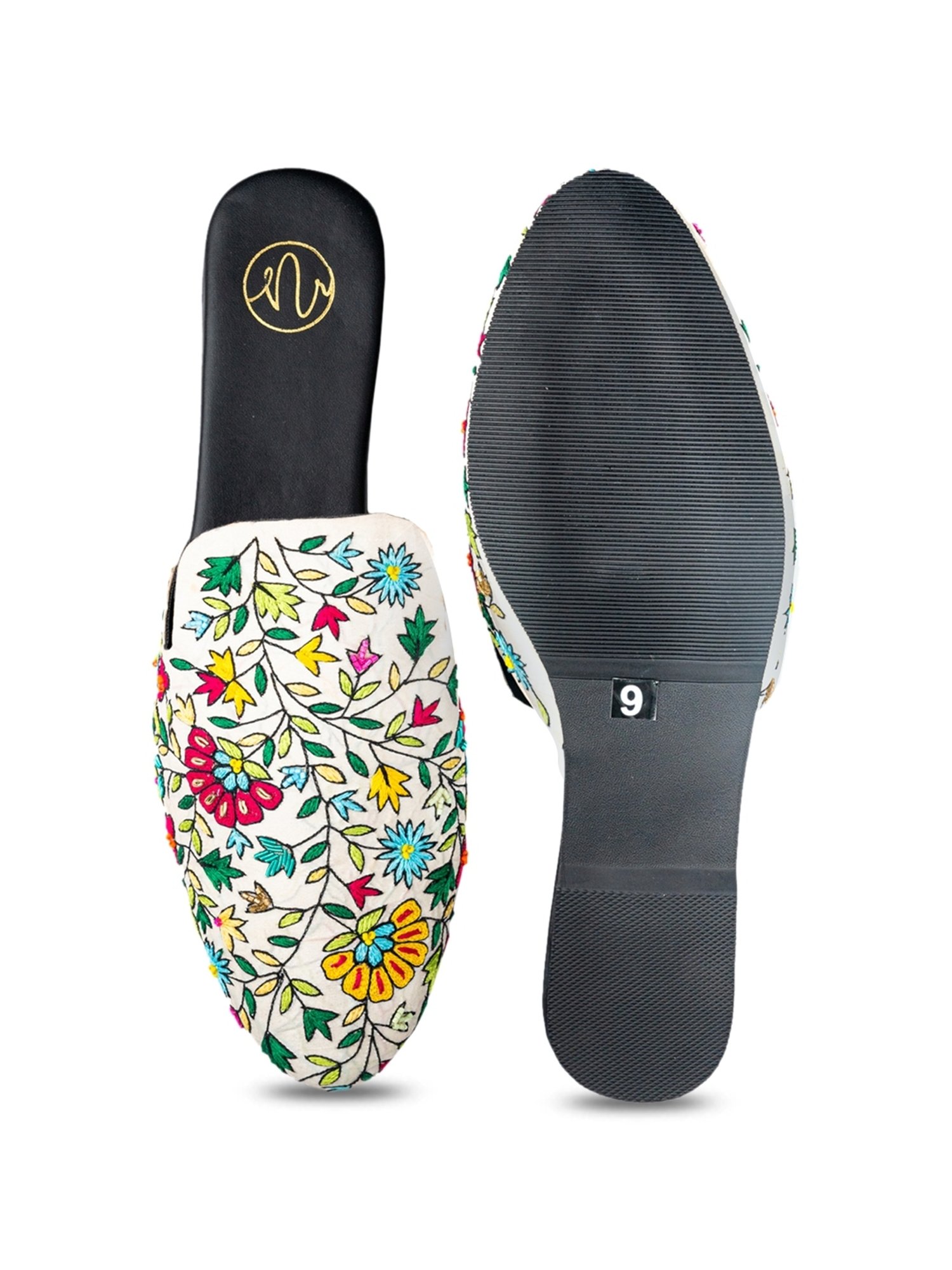 NR by Nidhi Rathi Women's White Mule Shoes