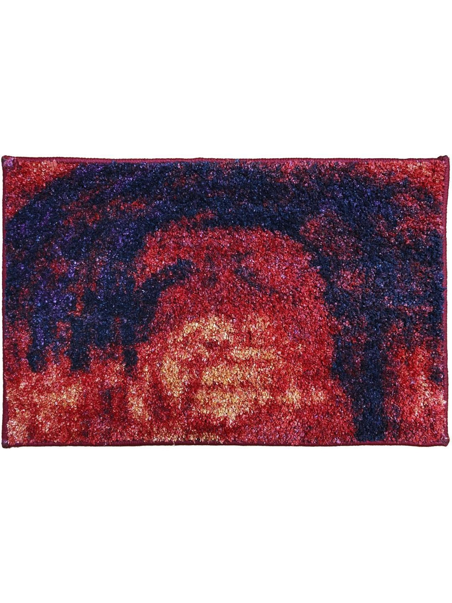 Bianca Spa Red/Multi Micro-Polly Abstract Bathmat