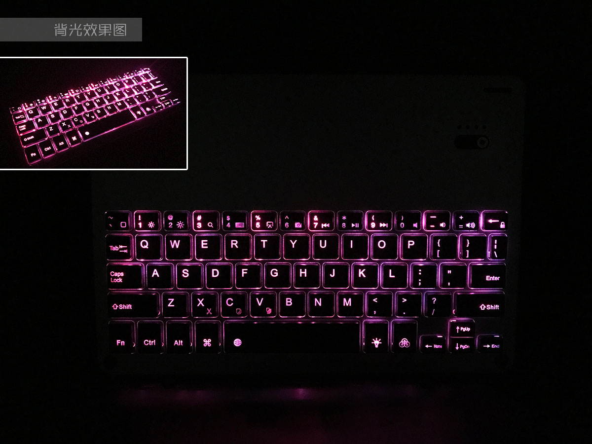 Ultra-thin 7 Color Backlit Wireless Bluetooth Keyboard for iPad Pro 10.5" Folio Cover Case BL-1039D