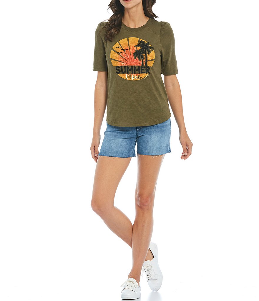 Democracy #double;Ab#double;solution High Rise Side Slit Raw Hem Shorts