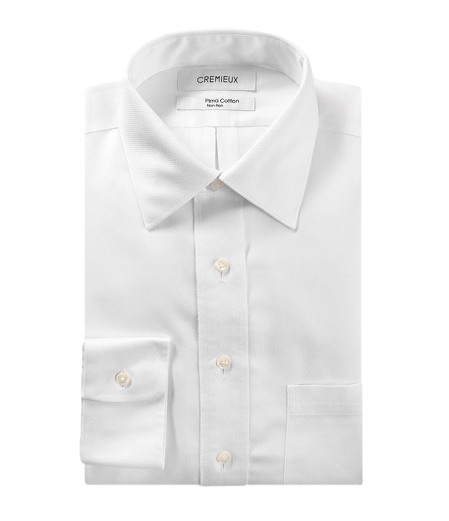 Psycho Bunny Non-Iron Modern Fit Spread Collar Solid Dress Shirt