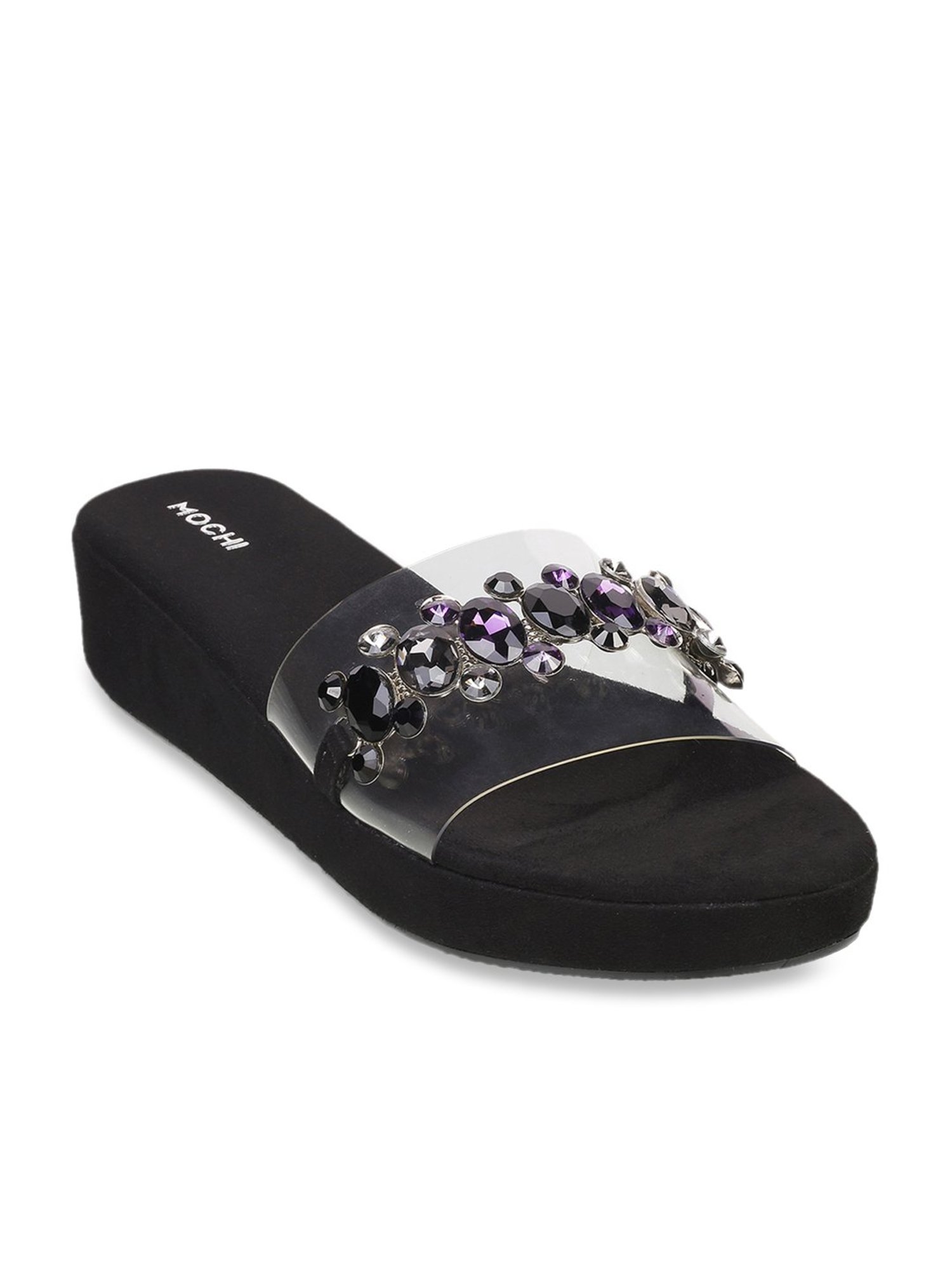 Mochi Women's Black Casual Wedges