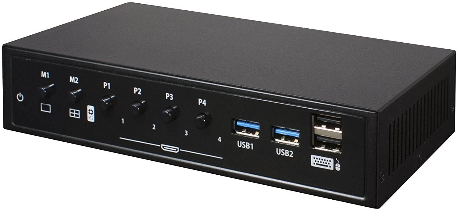 HornetTek Quad HDMI 1080P/60FPS Multiview Switcher USB 3.0 Super KVM