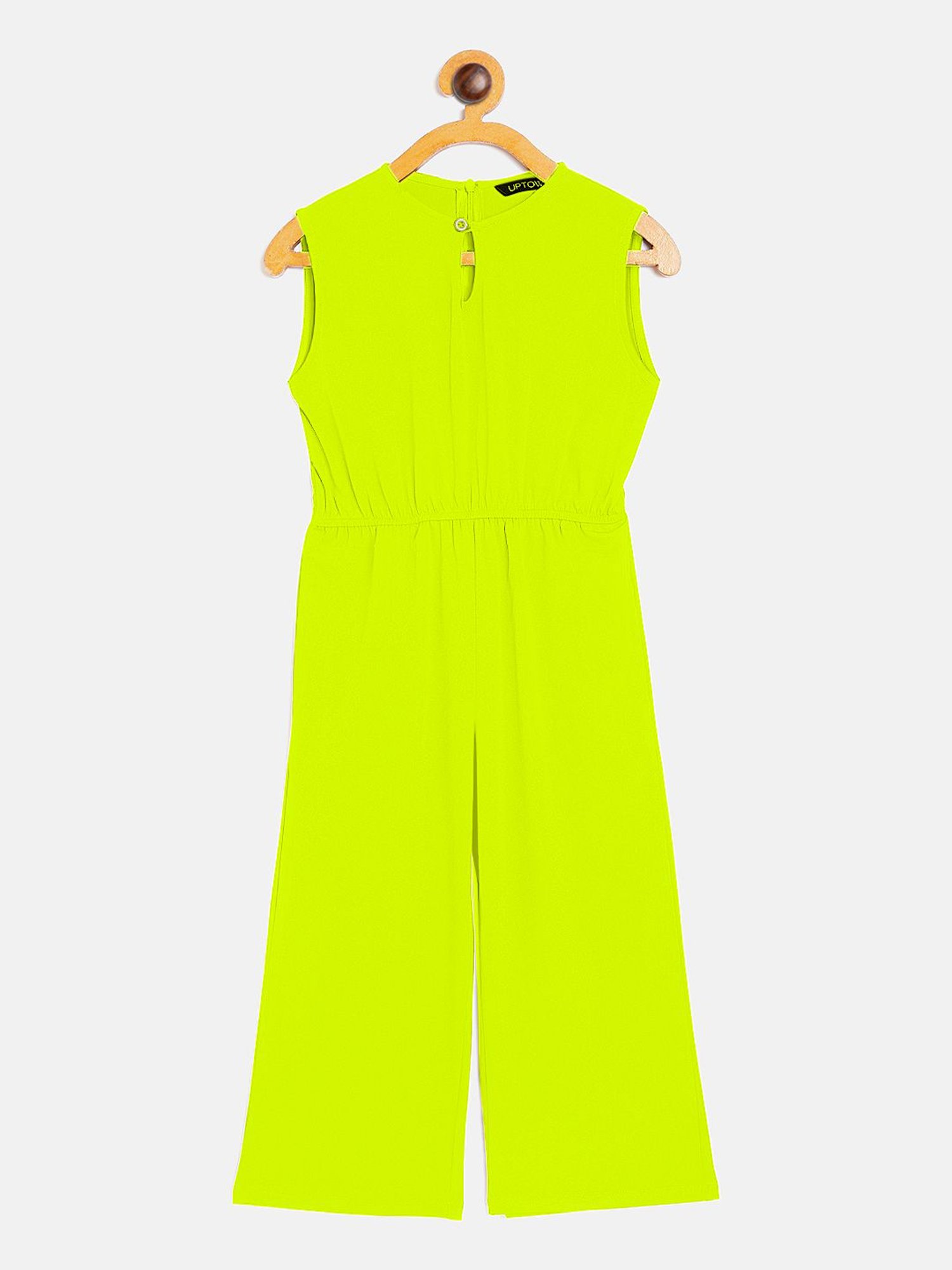Uptownie Lite Kids Neon Green Regular Fit Jumpsuit