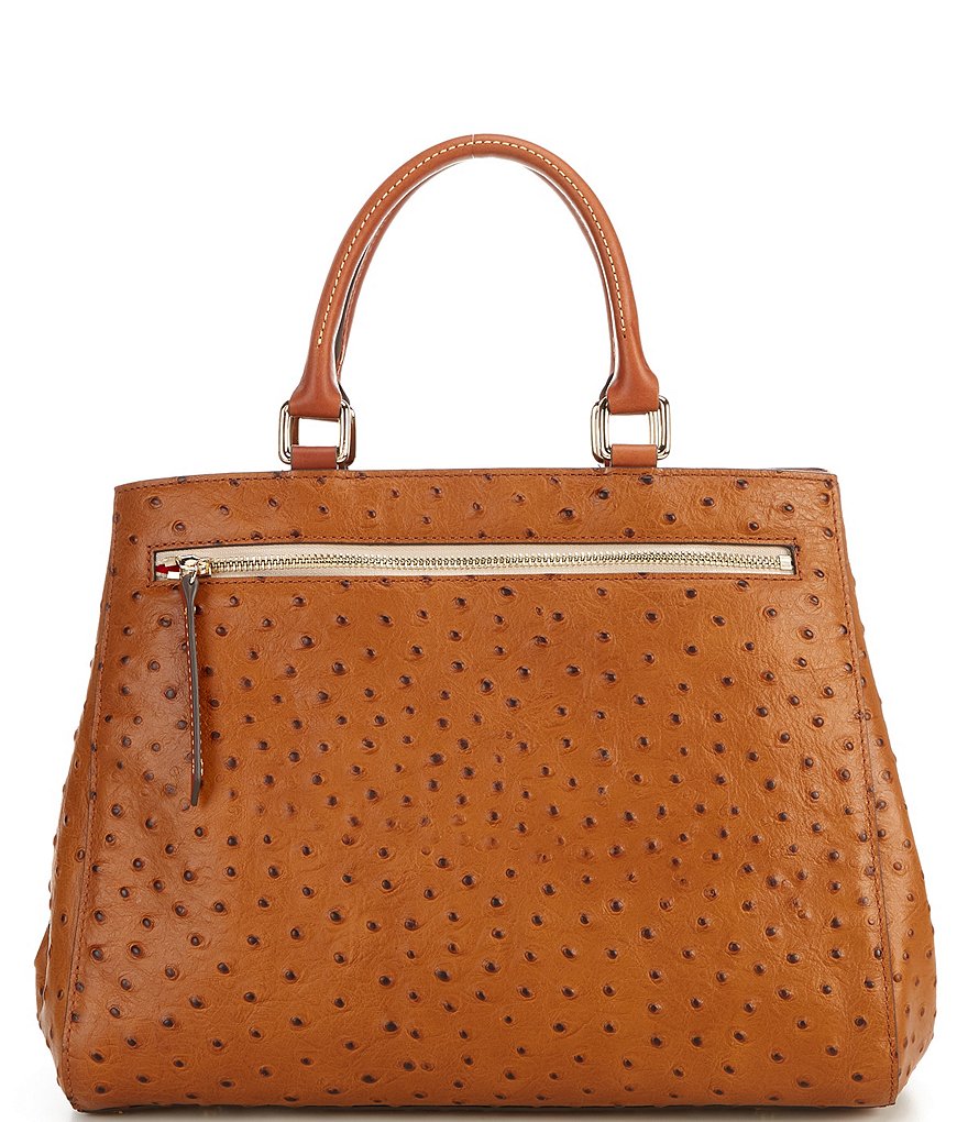 Dooney & Bourke Ostrich Collection Zip Satchel Bag