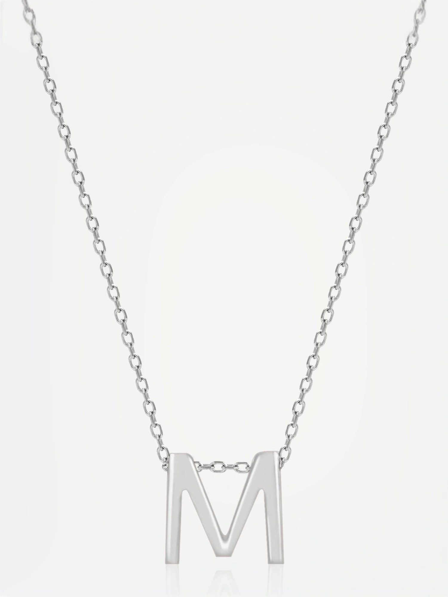 Touch925 Sterling Silver Majestic M Initial Chain Pendant