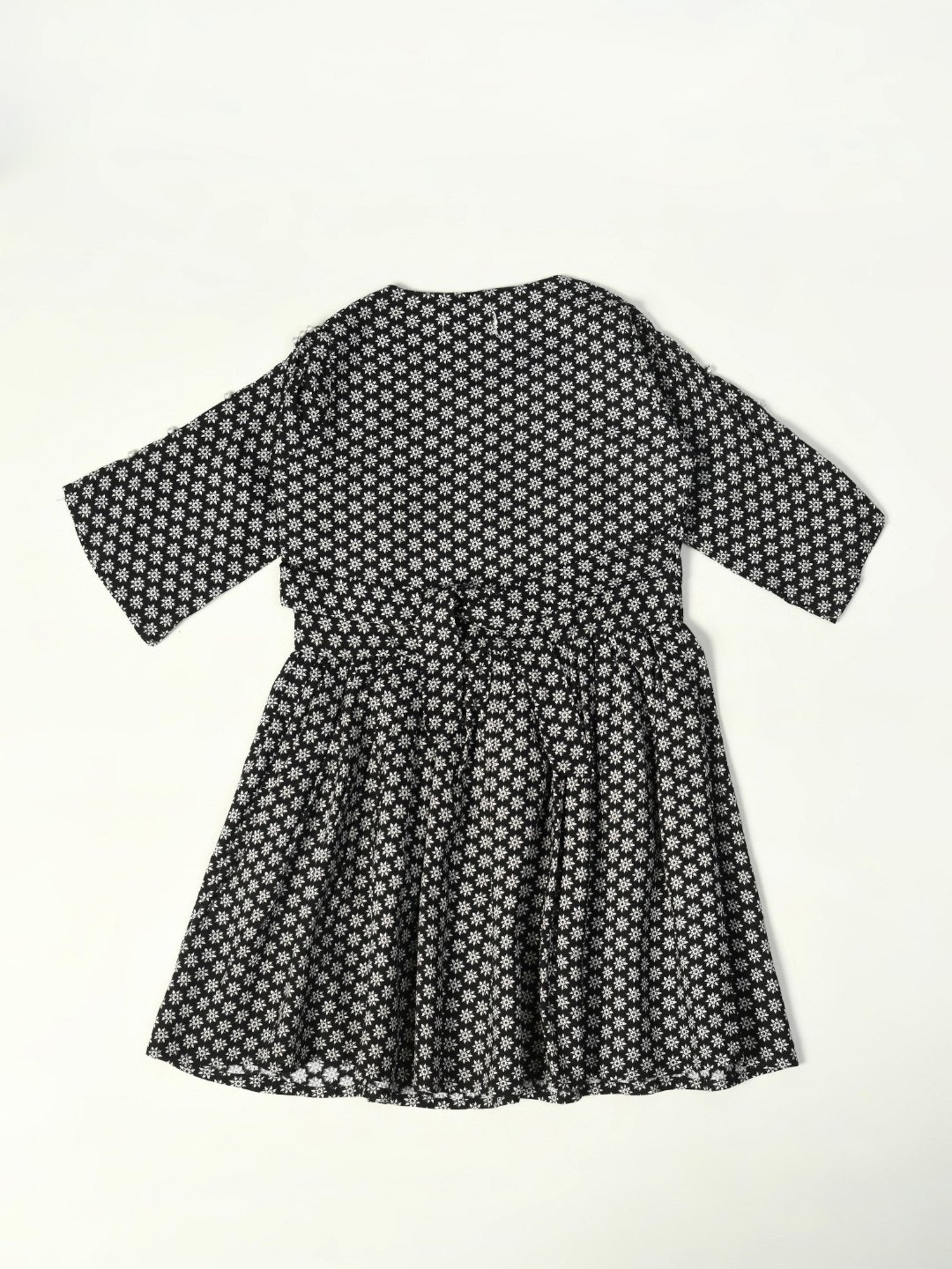 Bella Moda Kids Black Printed Full Sleeves Fit & Flare Dress