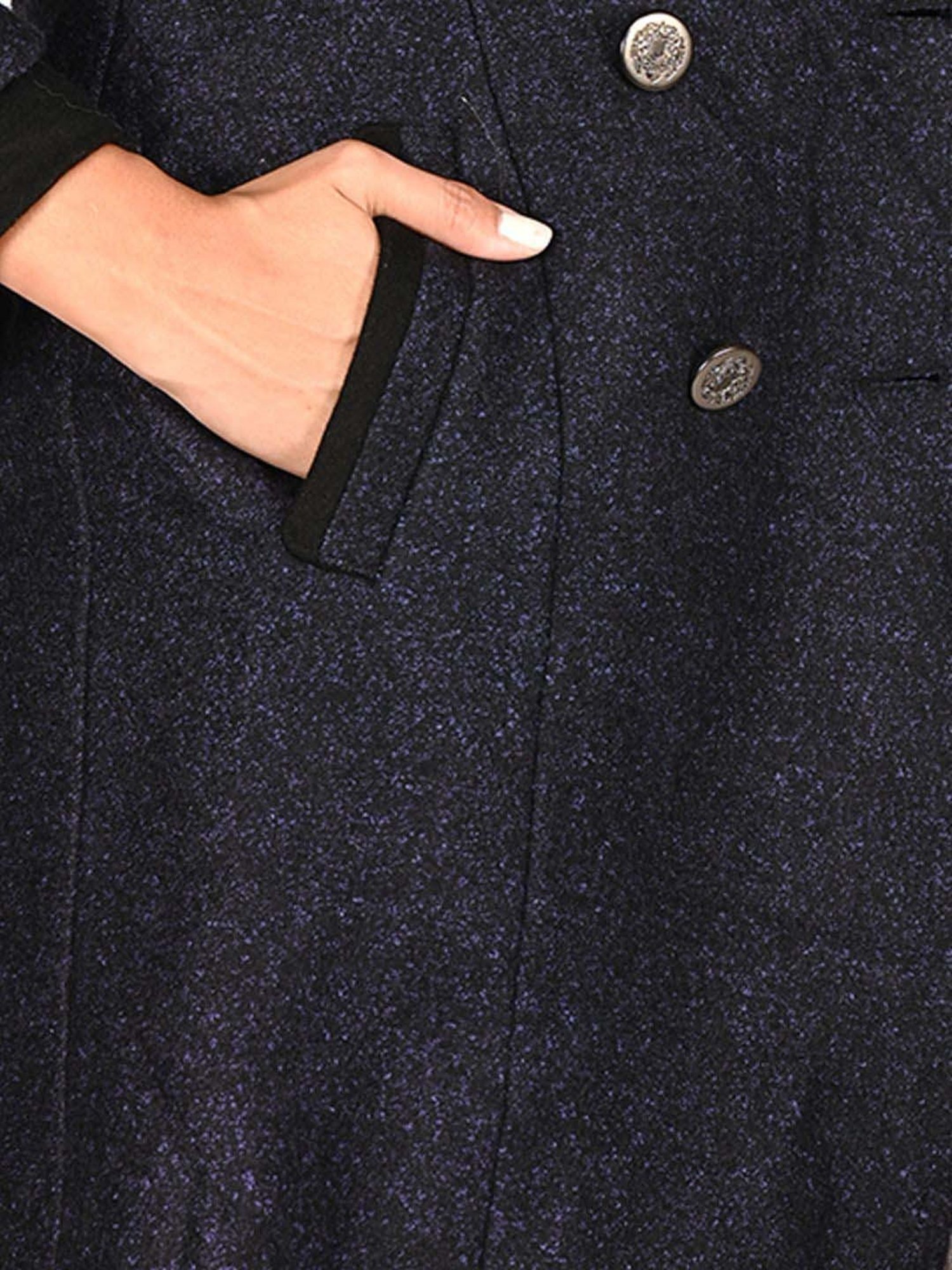 Odette Navy Self Pattern Jacket