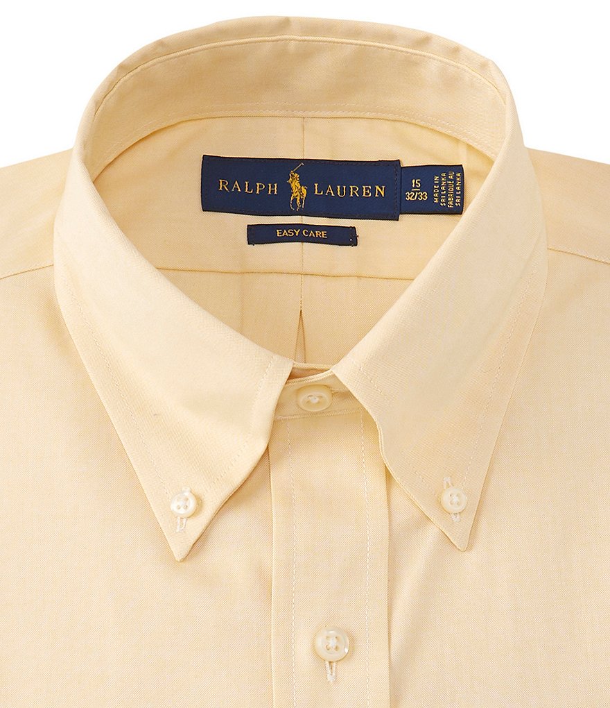 Gold Label Roundtree & Yorke Non-Iron Fitted Button-Down Collar Solid Dress Shirt