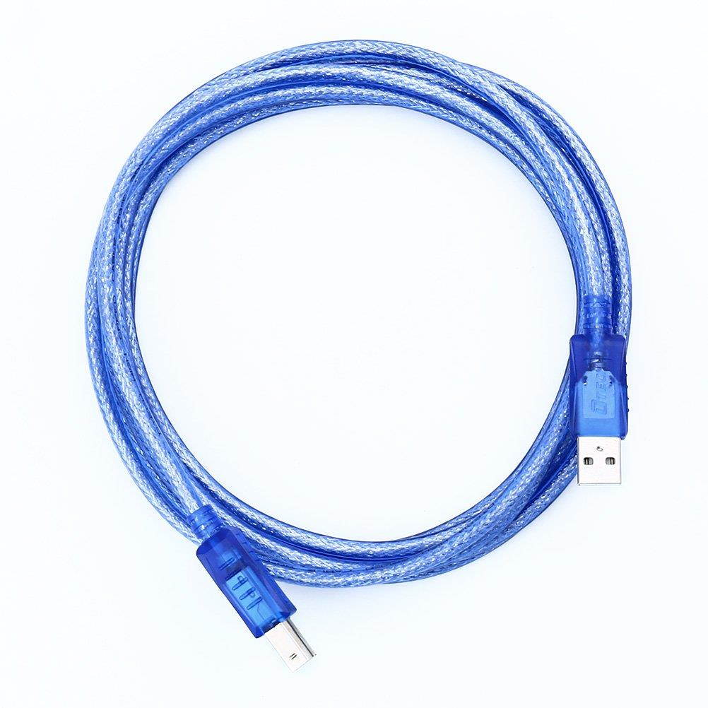 DTech 6 Feet USB 2.0 Printer Cable A Male to B Male Port Shielded Data Transfer Wire (6ft - Blue)