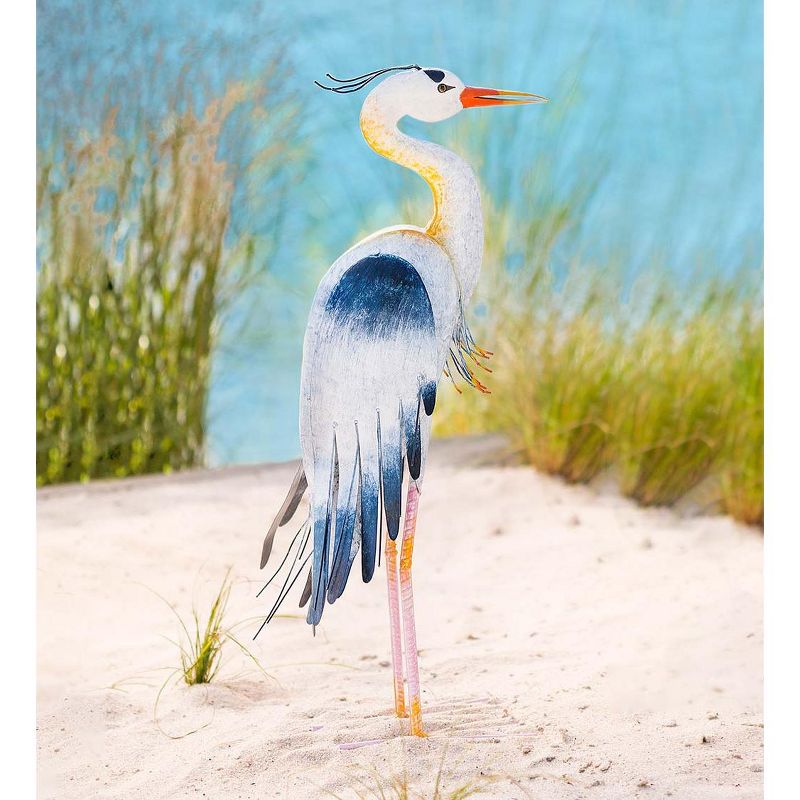 Wind & Weather Handcrafted Indoor/Outdoor Metal Wings Up Heron Sculpture