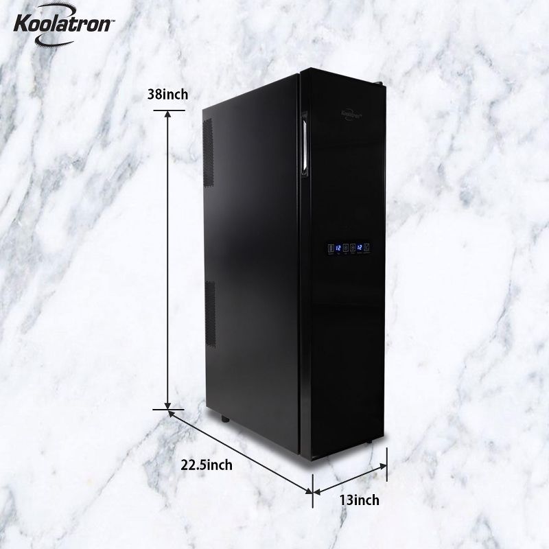 Koolatron WC18MG Urban Series Dual Zone Cooling Freestanding Thermoelectric 18 Bottle Wine Cooler Beverage Refrigerator, Black