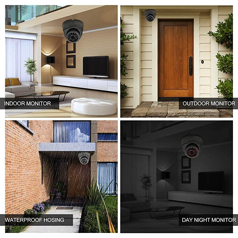 CCTV Camera HD 1080P 4in1 TVIAHDCVICVBS Security Dome Camera 28mm12mm Manual FocusZoom Varifocal Lens Weatherproof Metal Housing 36 IRLEDs Day Night Monitoring Black