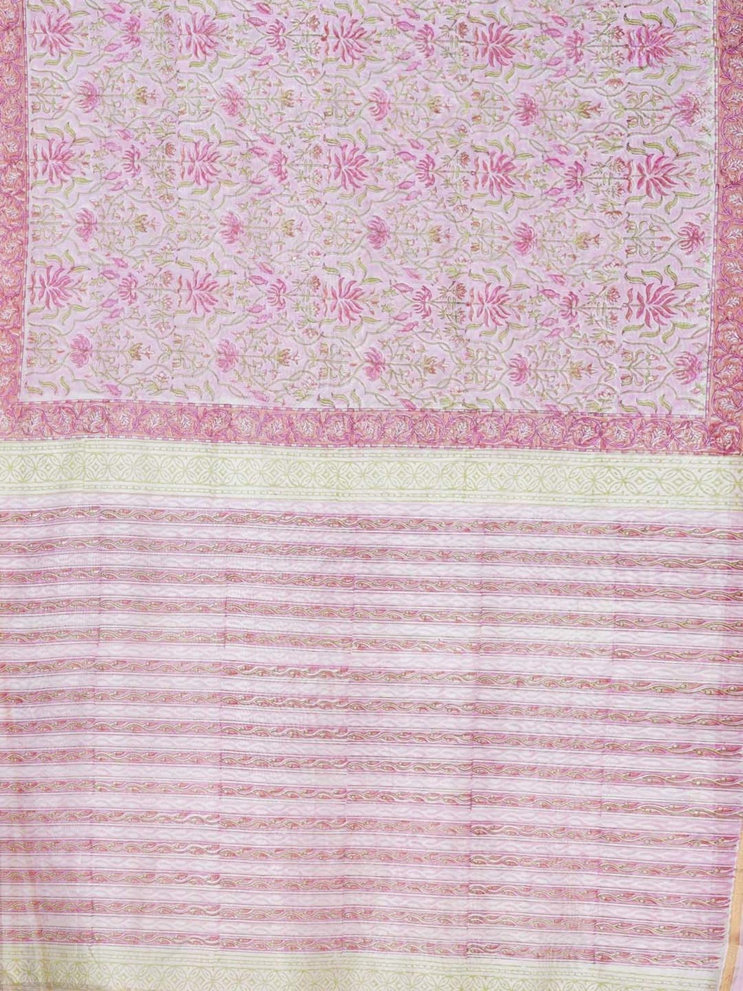 Unnati Silks Pink Printed Saree With Unstitched Blouse