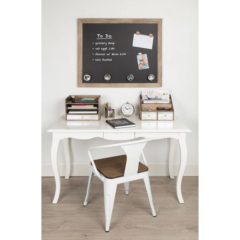 22" x 32" Cates Barn Door Wood Framed Chalkboard Rustic Brown - Kate and Laurel